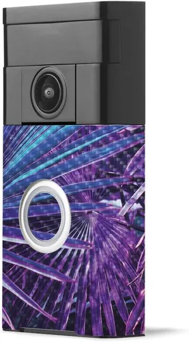 Miniatura 20 de MightySkins - Piel de fibra de carbono para timbre de video con anillo – Madera abstracta Acabado de fibra de carbono texturizado protector
