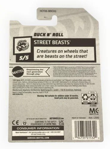 Miniatura 2 de Hot Wheels 2022 - Caza del tesoro - Duck N' Roll - Bestias callejeras 5/5 [Oro] #139/250