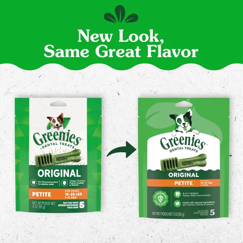 Miniatura 2 de Greenies Golosinas dentales naturales para perros adultos recomendadas por veterinarios, tamaño pequeño, sabor original, paquete de 3 onzas, 5