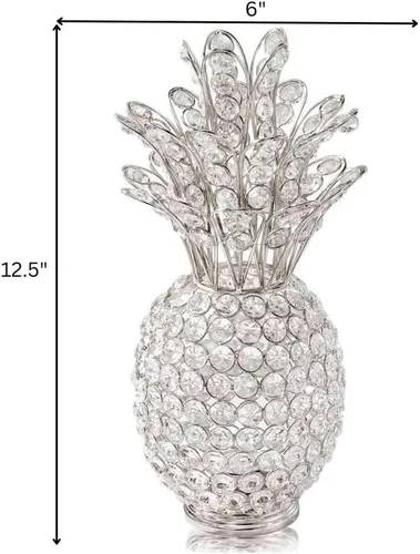 Miniatura 2 de Modern Day Accents Escultura de piña de plata de cristal, transparente