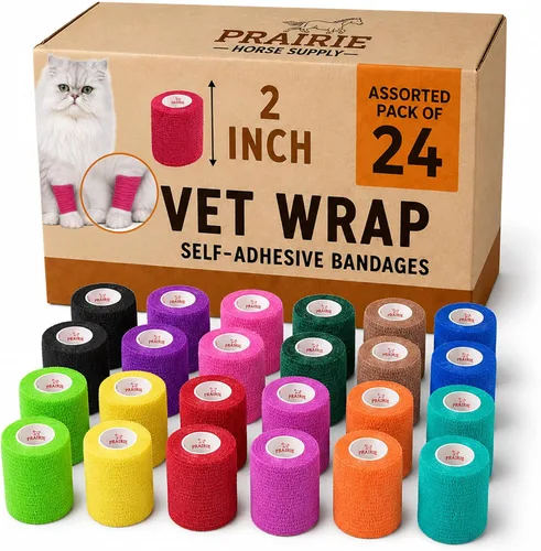 Miniatura 48 de Cinta adhesiva para veterinarios (negro) (paquete de 2) (2 pulgadas x 15 pies), autoadhesiva, adherente, cohesiva, flexible, autoadhesiva, rollo