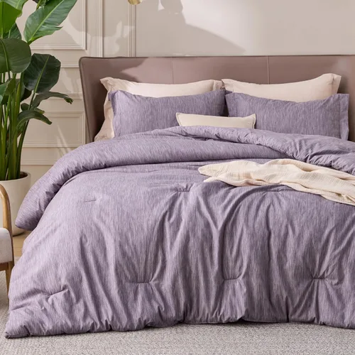 Miniatura 28 de Bedsure - Juego de edredón queen - Juego de ropa de cama refrescante y cálida, ropa de cama reversible gris claro para todas las estaciones, 3 03