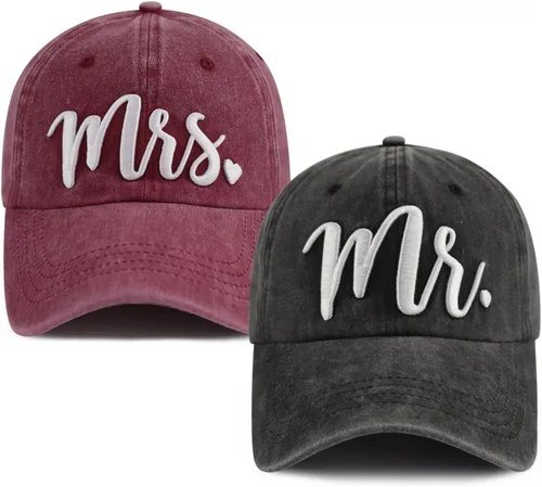2 gorras de béisbol bordadas de algodón lavado ajustable para hombres y mujeres, 2 unidades