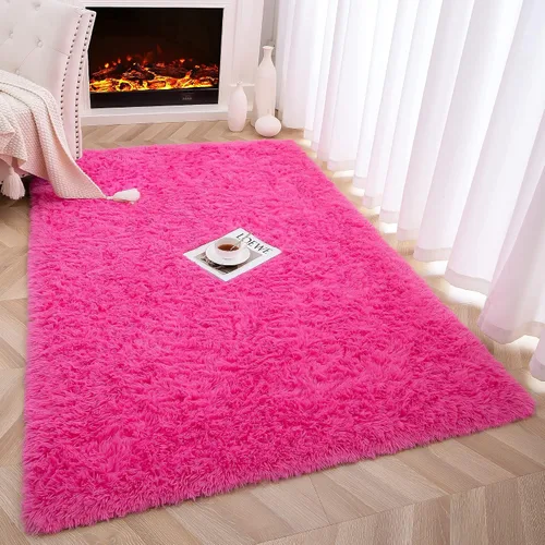 Miniatura 3 de Foxmas Alfombras de Área Grande para Sala de Estar Dormitorio 5x8 Pies, Alfombra de Guardería de Felpa Esponjosa Peluda para Habitación de Niños