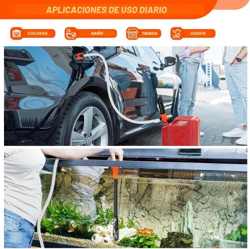 Miniatura 2 de Bomba de transferencia portátil a batería, bomba eléctrica operada por batería para sifón de gasolina, combustible, diésel y agua, extractor