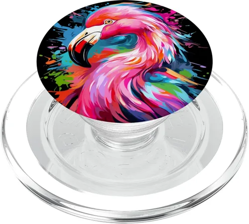 Miniatura 8 de PopSockets con gráficos gráficos de flamencos coloridos y geniales PopGrip intercambiables