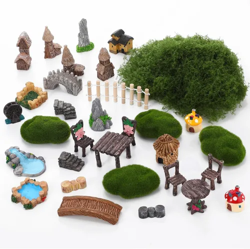 Miniatura 11 de 20 accesorios de jardín de hadas, adornos de jardín en miniatura, decoración de paisaje, mini figuras de hadas, juego de plantas de animales