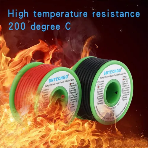 Miniatura 5 de BNTECHGO Carrete de alambre de silicona de calibre 16, rojo de 25 pies y negro de 25 pies, cable de cobre estañado trenzado flexible de 16 AWG