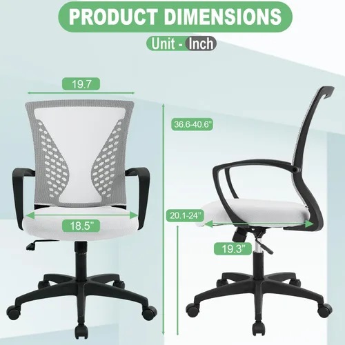 Miniatura 3 de Silla de escritorio de oficina, silla ergonómica para juegos de computadora con ruedas giratorias de 360 grados, sillas de escritorio de oficina