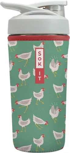 Miniatura 5 de Sok It BotlSok Botella Mezcladora de Proteínas con Funda Aislante de Neopreno (Floral Abstracto, Se Ajusta a Mezcladoras de 24oz)