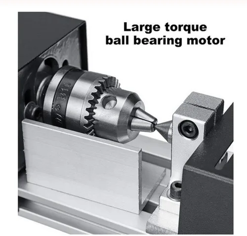 Miniatura 6 de Mini Torno Perlas Pulidora Máquina DIY Mecanizado para Mesa Carpintería Madera DIY Herramienta Torno Estándar Set DC 12V-24V 96W