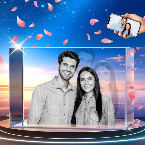 Miniatura 9 de Foto de cristal 3D personalizada, regalos personalizados para mujeres, hombres, ella, él, mamá, papá, parejas, imagen de vidrio grabado con láser