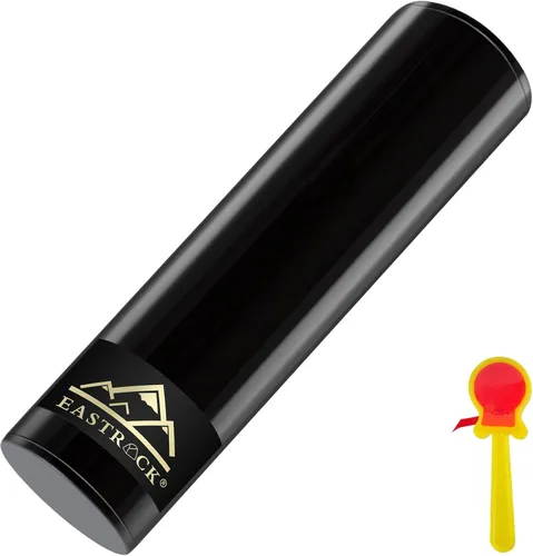 EASTROCK Instrumento de Percusión de Shaker de Cilindro de Acero Inoxidable Ritmo Percusión Latina para Acompañamiento de Banda Profesional（Negro）