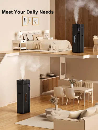 Miniatura 7 de Humidificadores de 13L/3.4 galones para dormitorio, humidificador ultrasónico de niebla cálida y fría para habitación grande, cubre 800 pies