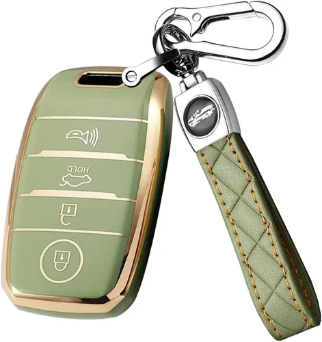 Miniatura 7 de ontto Funda para llave de automóvil de 4 botones compatible con Kia Forte Koup NIRO Optima Rio TPU llavero suave y duradero, color beige