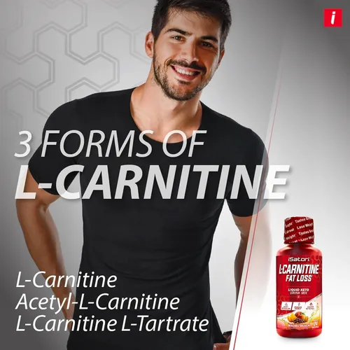 Miniatura 4 de iSatori L-Carnitina 1500, suplemento líquido de triple mezcla de L carnitina, con acetilo y tartrato, energía libre de estimulantes, baja