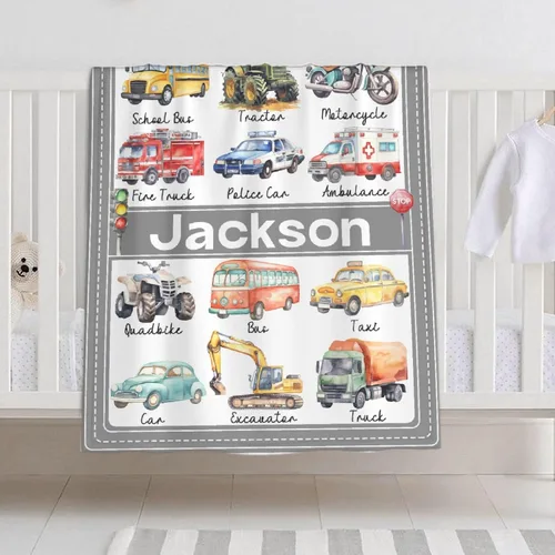 Miniatura 8 de Mantas con nombre personalizado, manta de transporte personalizada, manta de automóvil ultrasuave para niños y niñas, regalo de 40 x 50 pulgadas
