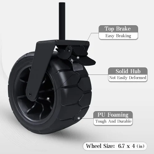 Miniatura 5 de Whitsunday Carro plegable de alta resistencia, carro utilitario de carga de 380 libras con ruedas grandes todo terreno, carro plegable al aire libre