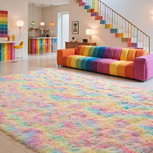 Miniatura 42 de Zentavio - Alfombras para sala de estar, alfombras de área verde oscuro de 3 x 5 pies, alfombra de césped artificial, alfombra de pelo mullido