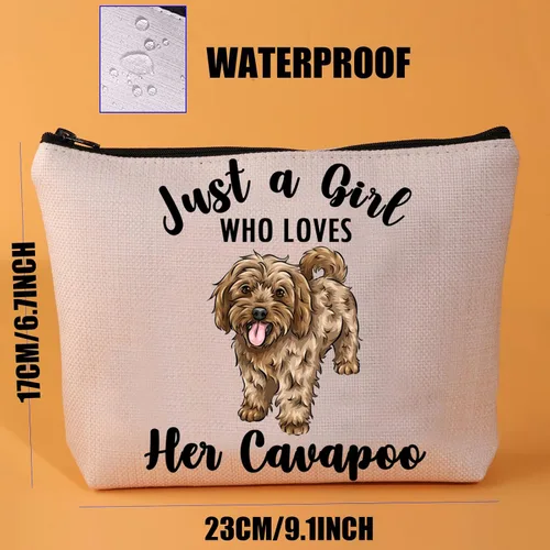 Miniatura 3 de JYTAPP Cavapoo - Bolsa de maquillaje para amantes de los animales, regalos solo una chica que ama a su Cavapoo, bolsa de cosméticos Cavapoo