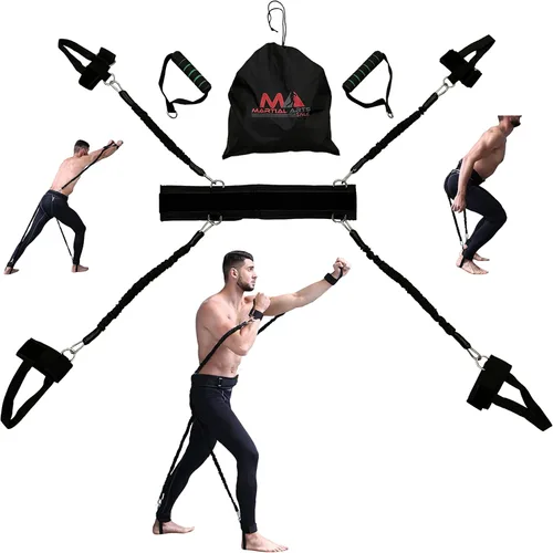 Miniatura 3 de Bandas de resistencia de boxeo para entrenamiento de artes marciales MMA en casa para puñetazos/patadas, bandas de ejercicio de 150 libras