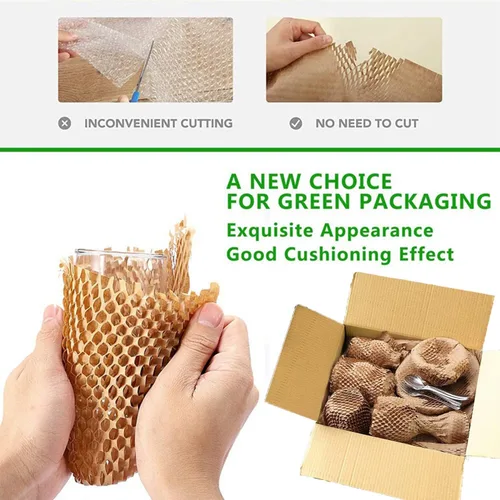 Miniatura 5 de Papel de embalaje de nido de abeja, rollo de envoltura de burbujas de 15 x 200 pies para envíos en mudanza, embalaje de regalo, papel