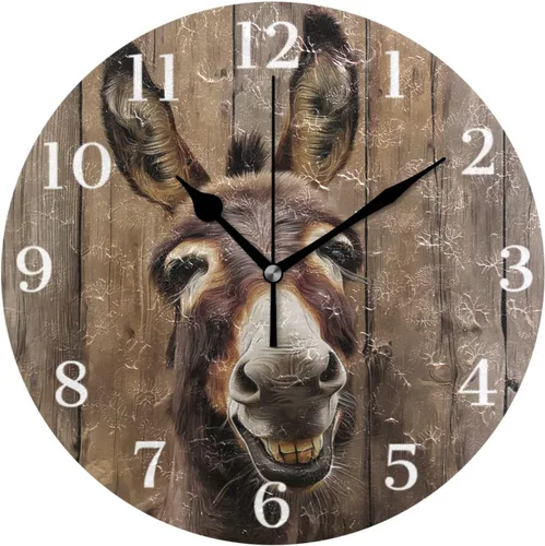 Miniatura 29 de Reloj de pared de amapola de maíz con flores azules, silencioso, sin tictac, funciona con pilas, 9.5 pulgadas para cocina, hogar, sala de estar