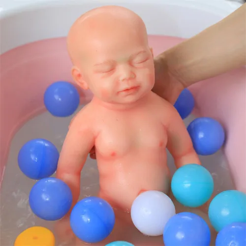 Miniatura 8 de Muñeca de bebé realista de silicona completa de 18.5 pulgadas, muñecas de bebé reborn realistas, juguete y coleccionable niña calva