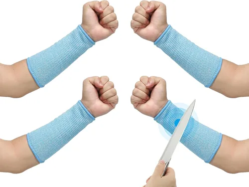 Miniatura 14 de PATIKIL Mangas protectoras de seguridad para brazo resistente a los cortes Mangas de antebrazo Manga HPPE Nivel 5 Protección para piel fina y Gris