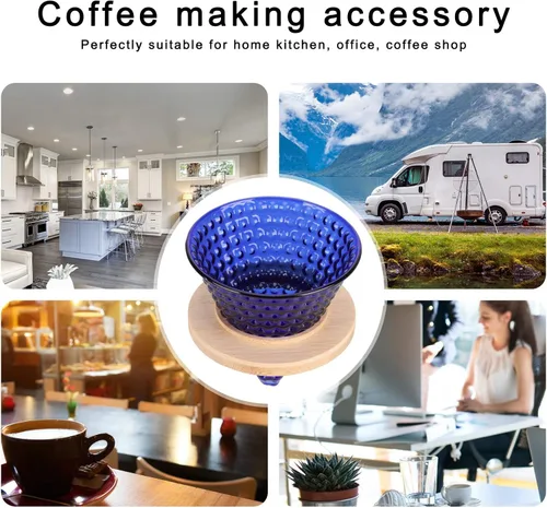 Miniatura 4 de Gotero de café, embudo de gotero de café de vidrio reutilizable, accesorios para cafetera (#0, 1)