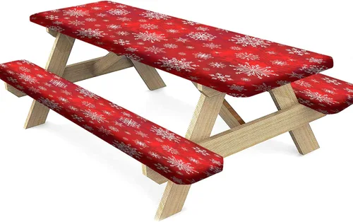 Miniatura 37 de Mantel ajustable para mesa y banco de pícnic de Halloween, diseño de fantasma, impermeable, 28 x 72 pulgadas, juego de 3 piezas, mantel ajustable al