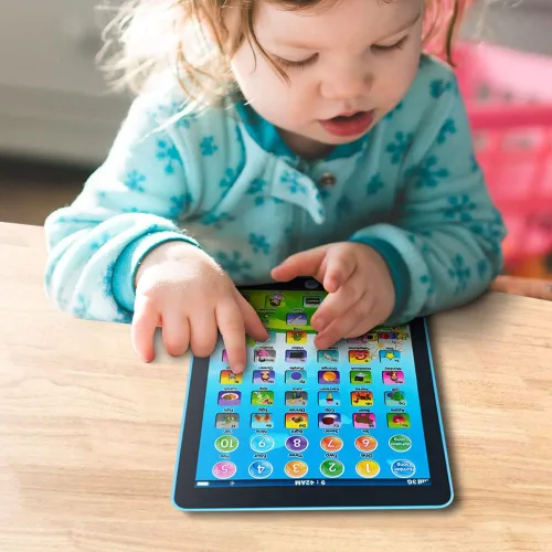 Miniatura 2 de Tableta de aprendizaje para niños/Tableta interactiva para niños pequeños con juguetes de palabras, números, alfabetos, música, inglés, juguete