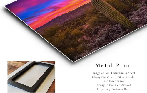 Miniatura 2 de Southwestern Wall Art (Ready to Hang) Aluminum Metal Print of Saguaro Cactus Under Venus and Jupiter at Sunrise in Sonoran Desert near Tucson