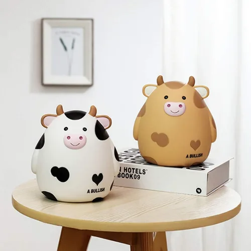 Miniatura 3 de Hucha de vaca con leche y vaca, caja de ahorro de dinero con animales lindos para niños y niñas, decoración del hogar