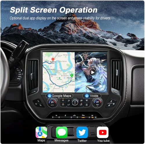 Miniatura 8 de Actualización estéreo de radio QLED de 13.1 pulgadas para Chevy Silverado y GMC Sierra 2014-2018, unidad principal de 8 núcleos 4 GB+64 GB