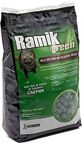 Miniatura 7 de Neogen Ramik Green con Sabor a Pescado - Pepitas de Rodenticida Resistentes a la Intemperie, bolsa de 4 libras (00615)