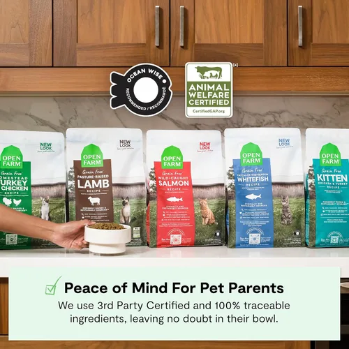 Miniatura 5 de Open Farm, Alimento seco para gatos sin granos, croquetas altas en proteínas para una dieta completa y equilibrada, frutas y verduras sin OGM