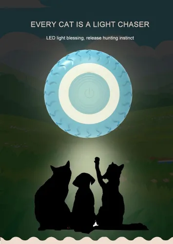Miniatura 8 de Cat Toys - Pelota giratoria interactiva, rodamiento automático inteligente para entrenamiento de gatos, con luces LED intermitentes, y es recargable