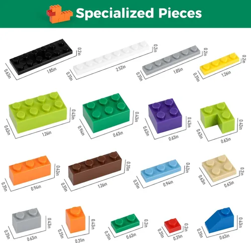 Miniatura 4 de HUIZDQ 1500 piezas de ladrillos de construcción, bloques pequeños clásicos a granel, juego de ladrillos clásicos bloques de construcción básicos