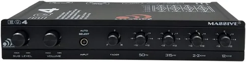 Miniatura 3 de Massive Audio EQ4 Ecualizador de audio para automóvil de 4 bandas - Ecualizador en el tablero con control de subwoofer, controlador de línea de 8