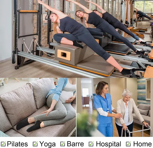 Miniatura 4 de Calcetines de agarre para pilates, yoga, hospital, barra, calcetines deportivos acolchados para mujer, antideslizantes, regalos de 2 a 4 pares