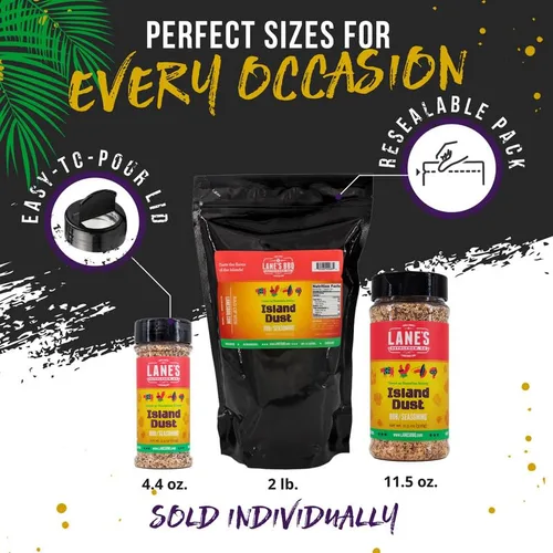 Miniatura 6 de Lane's Island Dust Rub Alaea - Sal de condimento de sal marina hawaiana, especia de sal roja hawaiana para mariscos y carne, fabricada en Estados