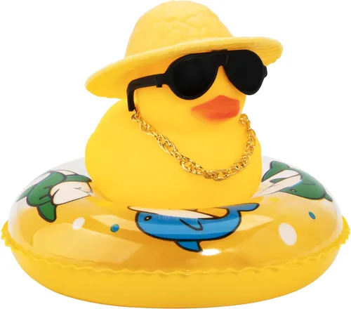 Miniatura 18 de wonuu Pato de Goma para Automóvil, Decoración de Pato Amarillo para Tablero con Sombrero de Sol, Anillo de Natación, Collar, Gafas de Sol