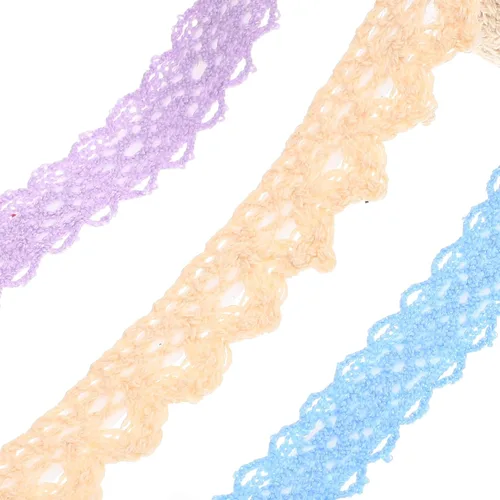 Miniatura 9 de 3 rollos de cintas de encaje de tela, cinta adhesiva decorativa Washi para manualidades, diario, álbumes de recortes, decoraciones de macramé