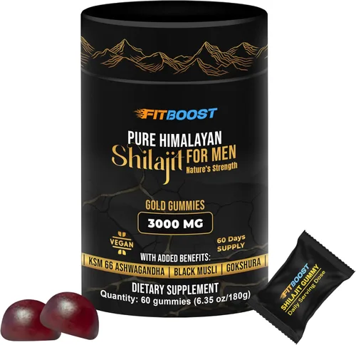 Sundried Himalayan Natural Shilajit Gomitas para hombres o mujeres 60 días de suministro de Shilajit para hombres, gomitas extra fuertes 3000 mg