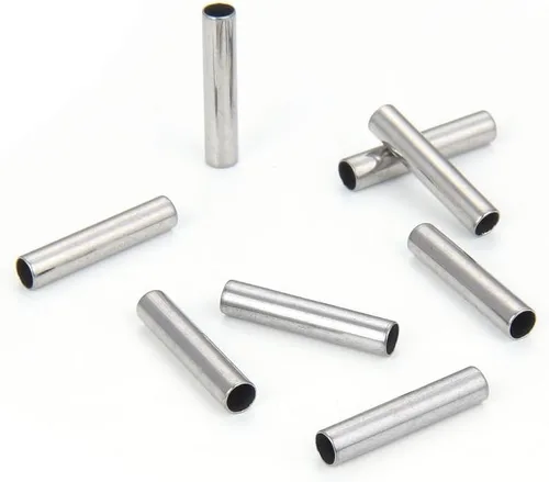 Miniatura 5 de Adabele SJF27-11 - 50 cuentas de tubo sueltas de acero inoxidable de grado 304 de 0.787 in de largo (orificio de identificación de 0.069 pulgadas)