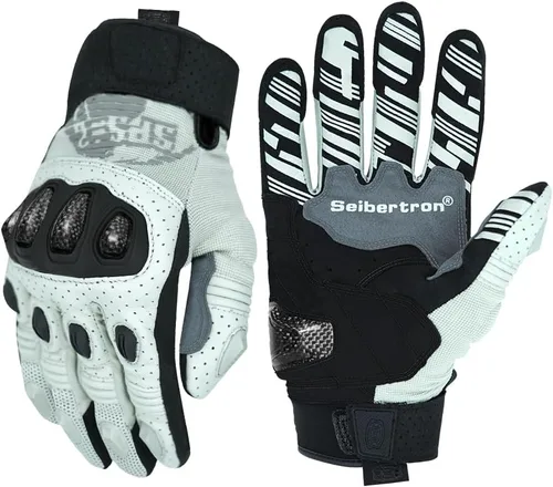 Miniatura 26 de Seibertron SPS Series - Guantes para motocicleta con pantalla táctil, para motocross, BMX, ATV, MTB, ciclismo, completo o medio dedo, para adultos