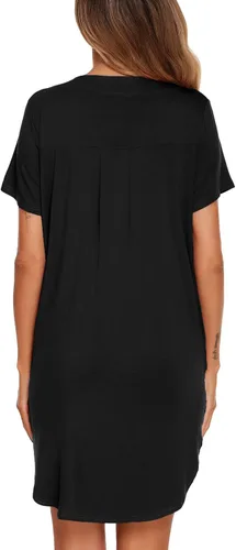 Miniatura 5 de Ekouaer - Camisón abotonado con cuello en V para mujer