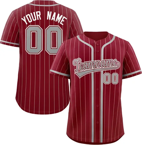 Miniatura 21 de Camiseta de béisbol de rayas finas personalizada hipster hip hop, camisetas deportivas con nombre y número del equipo personalizado para hombres