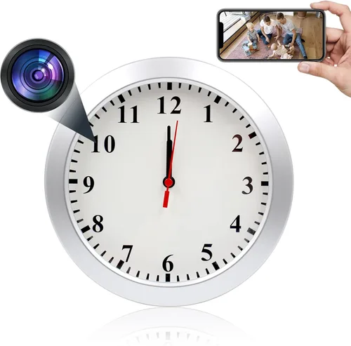 Pelay Reloj de pared Cámara, HD 1080P Reloj Cámara Inalámbrica Nanny Cámara de Seguridad en Tiempo Real Video Detección de Movimiento Sin Función